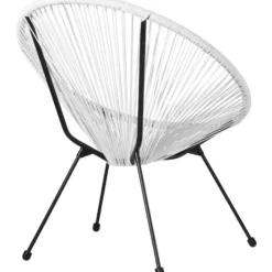 tectake Set van 2 stoelen Santana met tafel, Wit