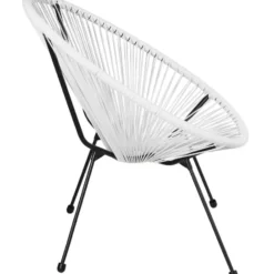 tectake Set van 2 stoelen Santana met tafel, Wit