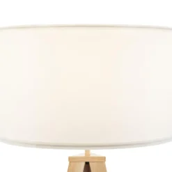 tectake Staande lamp Lunaris, textielkap, driepootsframe, Eiken