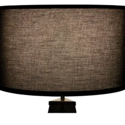 tectake Staande lamp Lunaris, textielkap, driepootsframe, Zwart