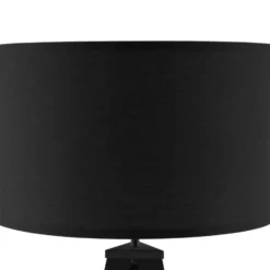 tectake Staande lamp Lunaris, textielkap, driepootsframe, Zwart