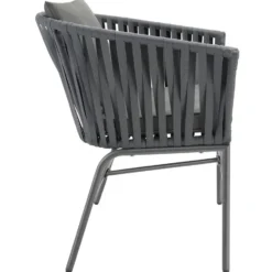tectake - Stoelset Valeiras in rope-design, dikke kussens, 60x61x77cm