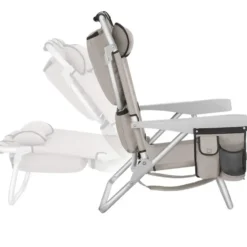 tectake Strandstoel Coral, inklapbaar met rugzakfunctie - Set van 2 - Beige