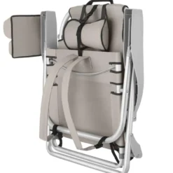 tectake Strandstoel Coral, inklapbaar met rugzakfunctie - Set van 2 - Beige