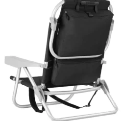 tectake Strandstoel Coral, inklapbaar met rugzakfunctie - per stuk - Zwart