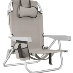 tectake Strandstoel Coral, inklapbaar met rugzakfunctie - per stuk - Beige