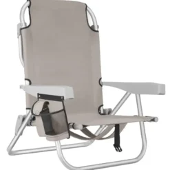 tectake Strandstoel Coral, inklapbaar met rugzakfunctie - per stuk - Beige