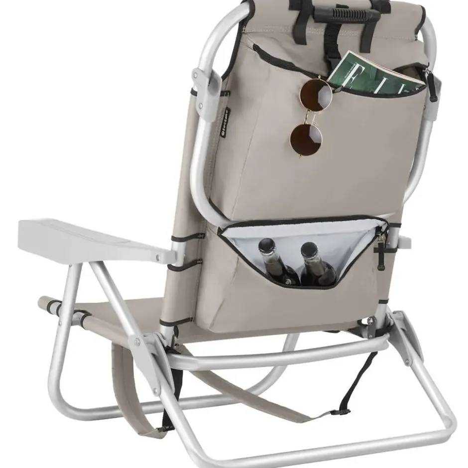 tectake Strandstoel Coral, inklapbaar met rugzakfunctie - per stuk - Beige