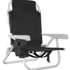 tectake Strandstoel Coral, inklapbaar met rugzakfunctie - Set van 2 - Zwart