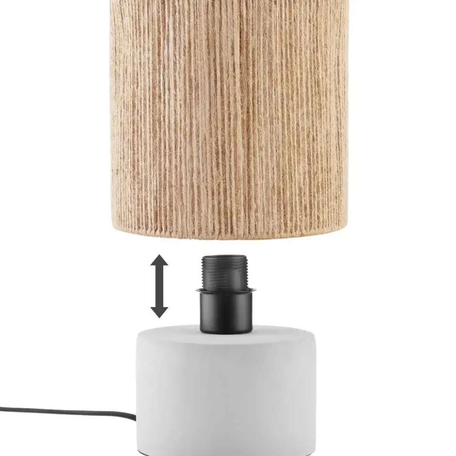 tectake Tafellamp Klea van jute in boho-stijl, 60W, Natuur
