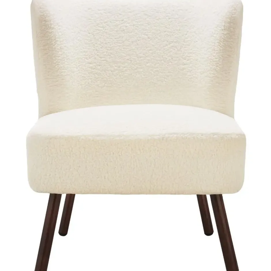 tectake Teddy-fauteuil Robina 2 offwhite W2, Bouclé Gebroken Wit