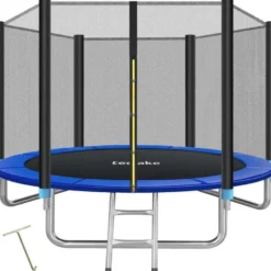 tectake Trampoline Garfunky met veiligheidsnet, Zwart/Blauw