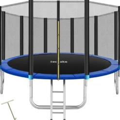 tectake Trampoline Garfunky met veiligheidsnet, Zwart/Blauw