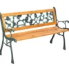 tectake Tuinbank - Bruin - Gelakt Natuurlijk Hout - 124 x 52 x 74 cm