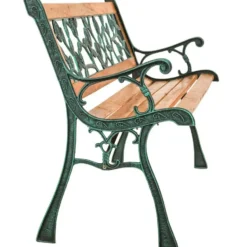 tectake Tuinbank - Bruin - Gelakt Natuurlijk Hout - 124 x 52 x 74 cm
