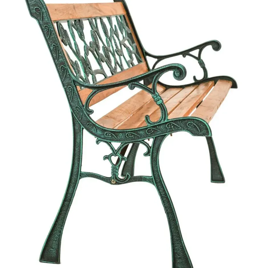 tectake Tuinbank - Bruin - Gelakt Natuurlijk Hout - 124 x 52 x 74 cm