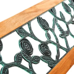 tectake Tuinbank - Bruin - Gelakt Natuurlijk Hout - 124 x 52 x 74 cm