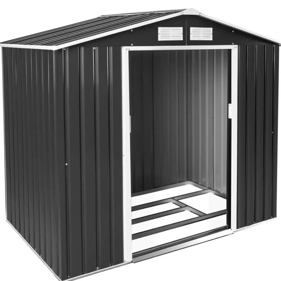tectake Tuinhuis met zadeldak , Grijs/Wit