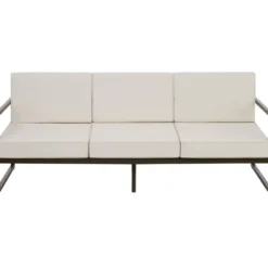 tectake - Tuin-loungebank Comosa, 3-zits, XXL kussens, Bruin / Beige