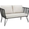 tectake - Tuin-loungebank Sundo in rope-design van wicker, Antraciet