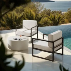 tectake - Tuin-loungefauteuil Comosa, XXL-kussens, Bruin / Beige