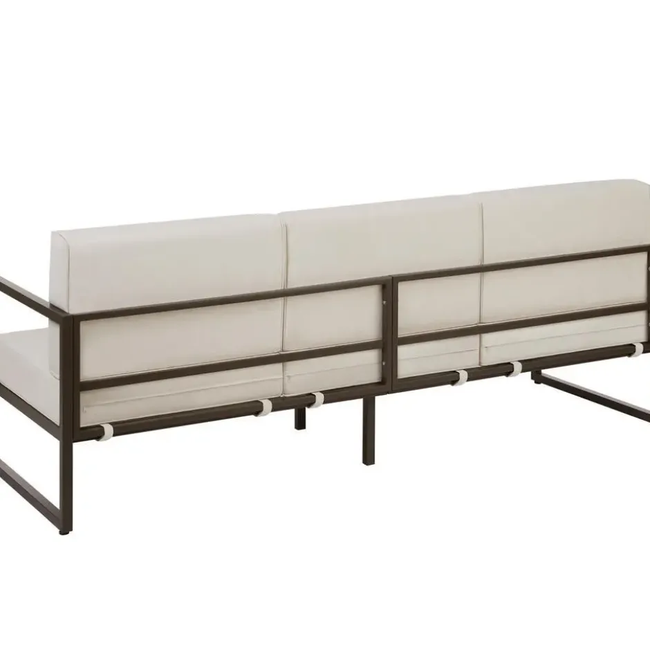 tectake Tuin-loungeset Comosa voor 5 personen, XXL kussens, Bruin / Beige