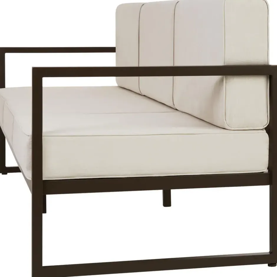 tectake Tuin-loungeset Comosa voor 5 personen, XXL kussens, Bruin / Beige
