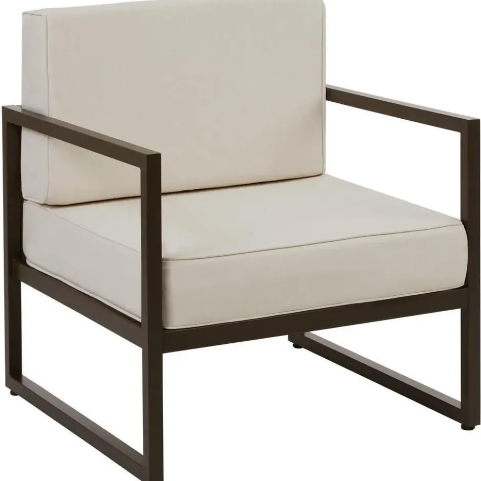 tectake Tuin-loungeset Comosa voor 5 personen, XXL kussens, Bruin / Beige