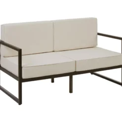 tectake Tuin-loungeset Comosa voor 4 personen, XXL kussens, Bruin / Beige