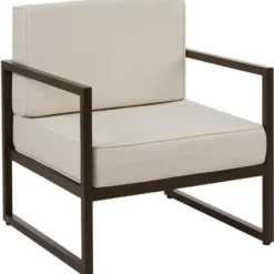 tectake Tuin-loungeset Comosa voor 4 personen, XXL kussens, Bruin / Beige