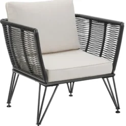 tectake Tuin-loungeset Sundo in rope-design van wicker, Antraciet