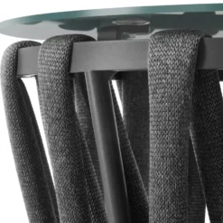 tectake Tuinset Lugano 3-delig - Tafel met 2 Stoelen - Antraciet