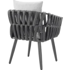 tectake Tuinset Lugano 3-delig - Tafel met 2 Stoelen - Antraciet