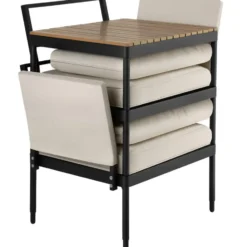 tectake Tuinset Magaluf, 5-in-1-functie, aluminium frame, Antraciet/Grijs