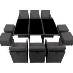 tectake - tuinset New York - wicker - zwart