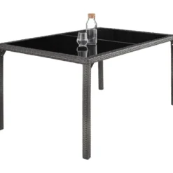 tectake - tuinset Porto 6 + 1 - wicker - grijs