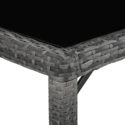 tectake - tuinset 8 stoelen en tafel - wicker - grijs