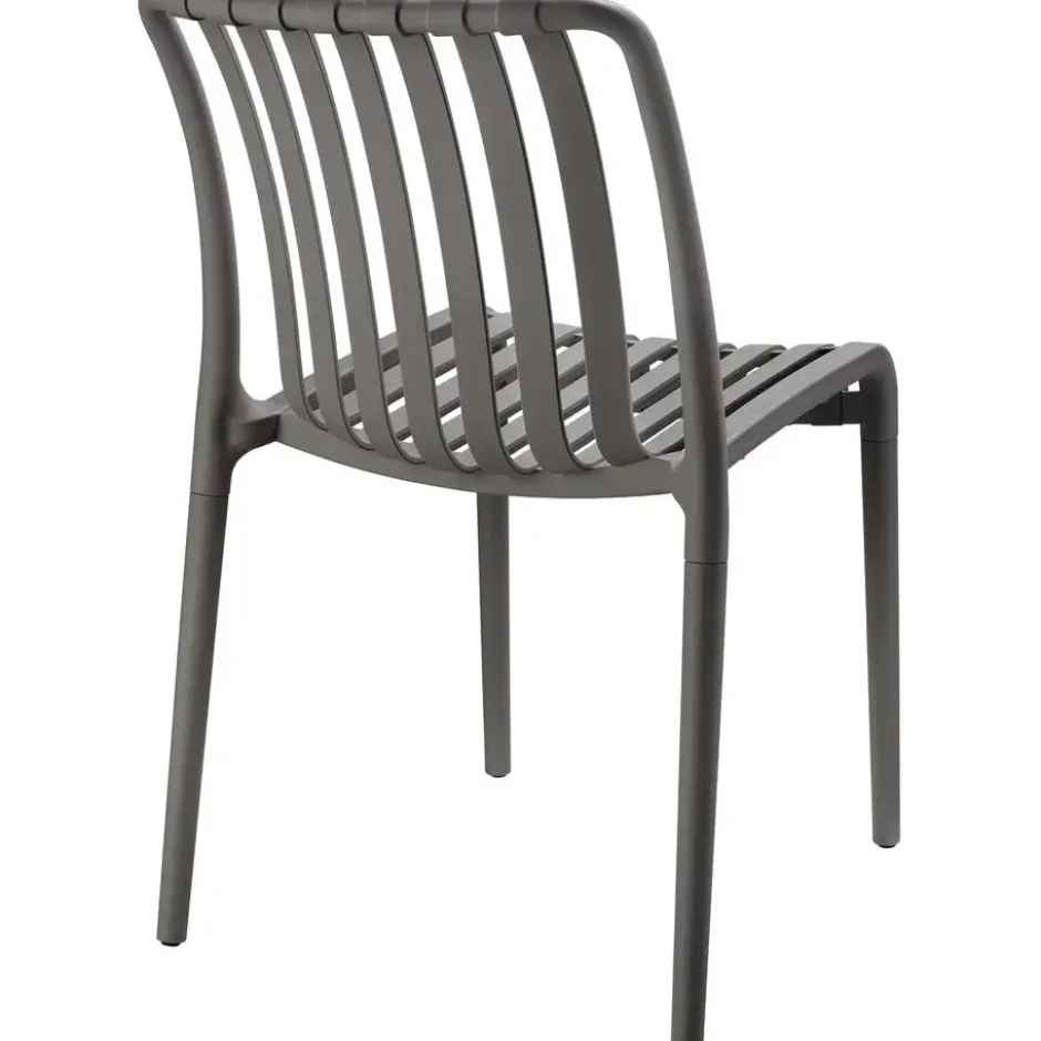 tectake Tuinstoelen Alcudia, weerbestendig, stapelbaar, Antraciet