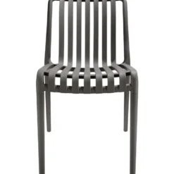 tectake Tuinstoelen Alcudia, weerbestendig, stapelbaar, Antraciet