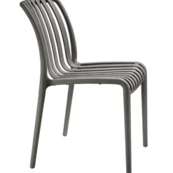 tectake Tuinstoelen Alcudia, weerbestendig, stapelbaar, Antraciet