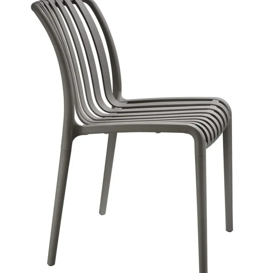 tectake Tuinstoelen Alcudia, weerbestendig, stapelbaar, Antraciet