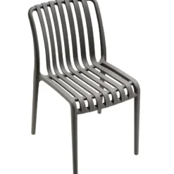 tectake Tuinstoelen Alcudia, weerbestendig, stapelbaar, Antraciet