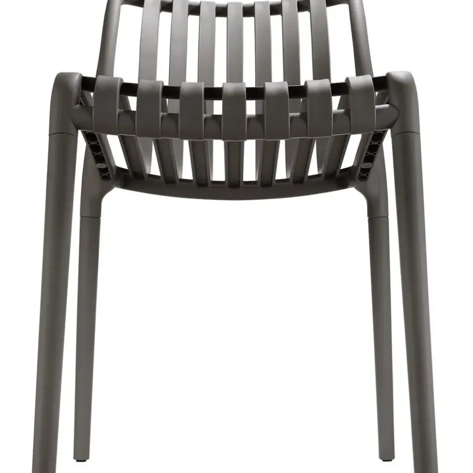 tectake Tuinstoelen Alcudia, weerbestendig, stapelbaar, Antraciet