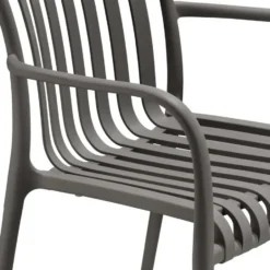 tectake Tuinstoelen Alcudia, weerbestendig, stapelbaar, Antraciet