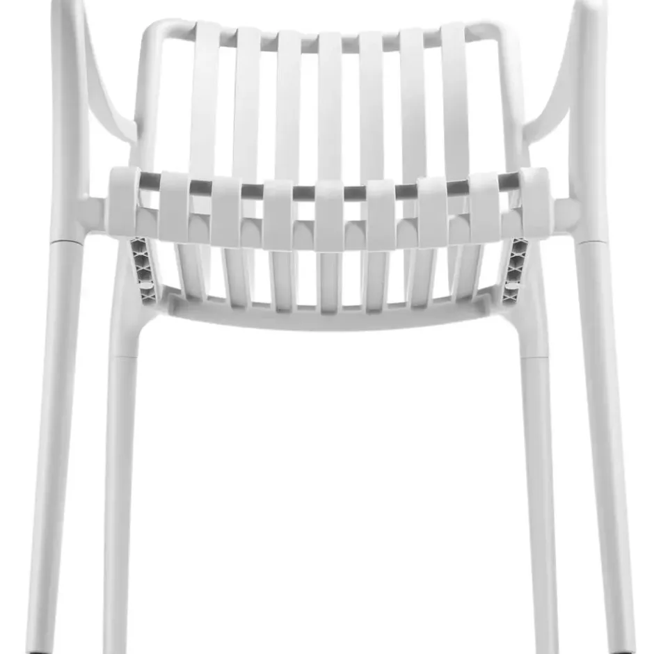 tectake Tuinstoelen Alcudia, weerbestendig, stapelbaar, Crème