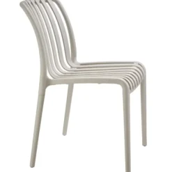 tectake Tuinstoelen Alcudia, weerbestendig, stapelbaar, Taupe