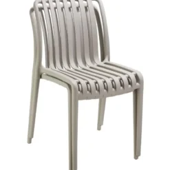 tectake Tuinstoelen Alcudia, weerbestendig, stapelbaar, Taupe