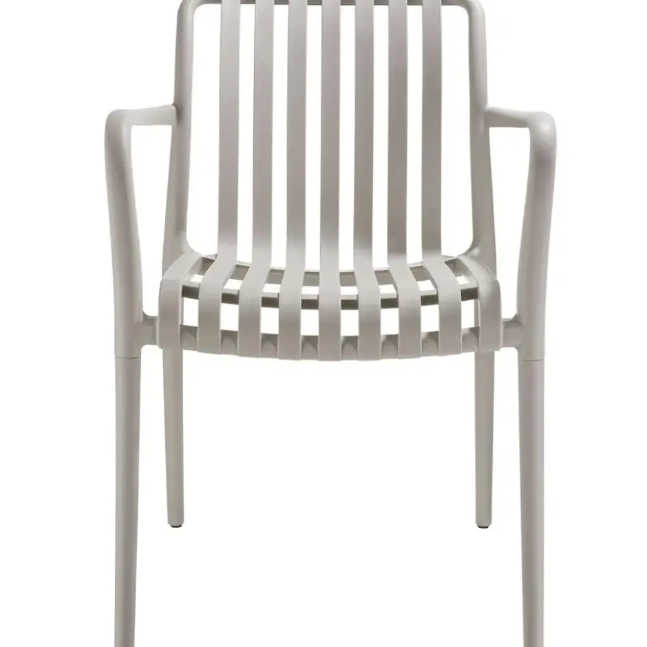 tectake Tuinstoelen Alcudia, weerbestendig, stapelbaar, Taupe