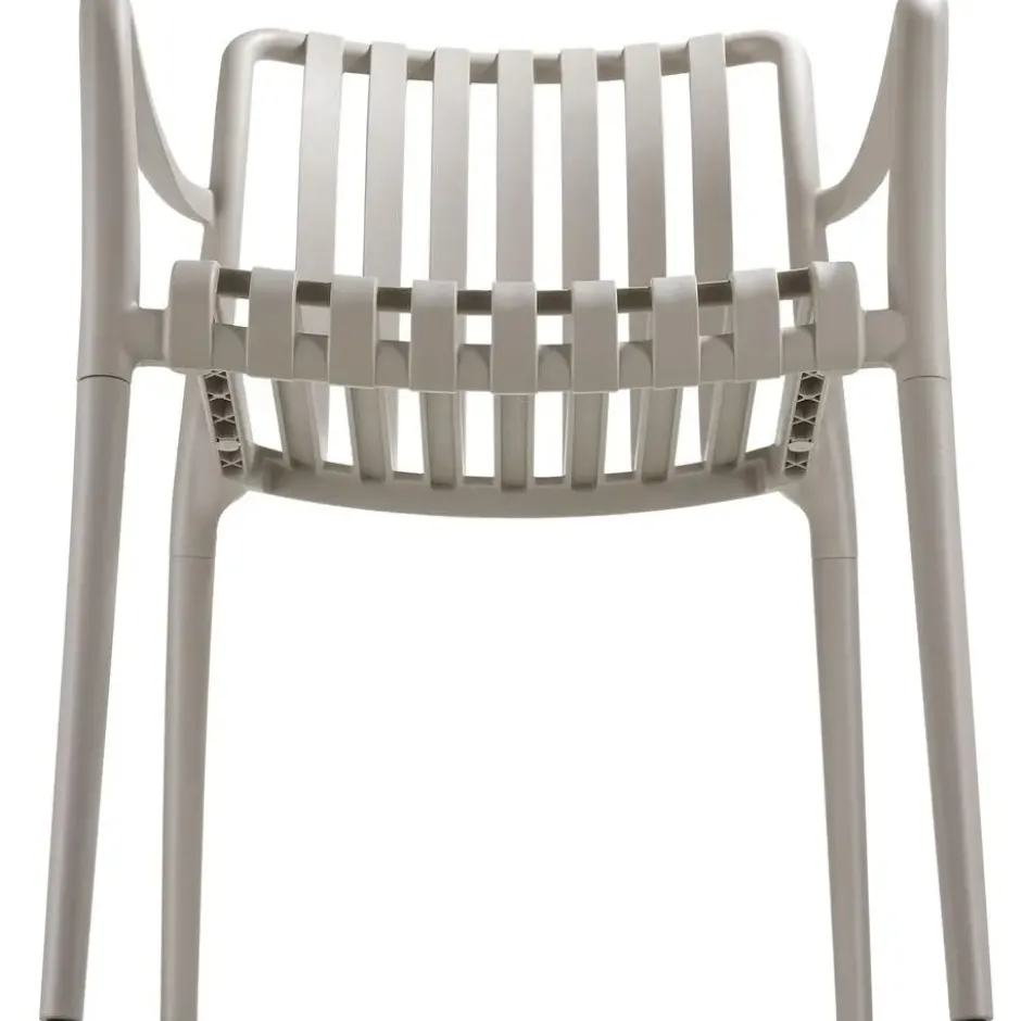 tectake Tuinstoelen Alcudia, weerbestendig, stapelbaar, Taupe
