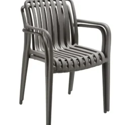 tectake Tuinstoelen Alcudia, weerbestendig, stapelbaar, Antraciet